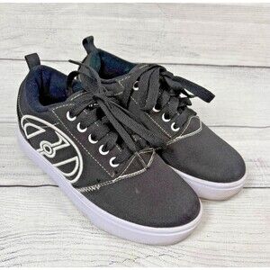 HEELYS Shoes Youth 2 Unisex Kids Roller Skate Sneakers Black White